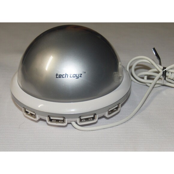 tech toyz Clock Date Temperature with 4 USB charging connectors Space Age Modern - Picture 7 of 7